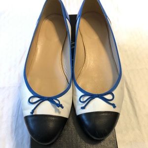 J. Crew Contrast Cap Toe Kiki Ballet Flats